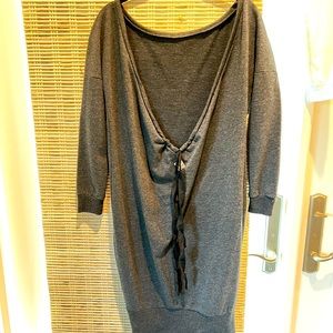 Sweatshirt fabric open back dress size xs
